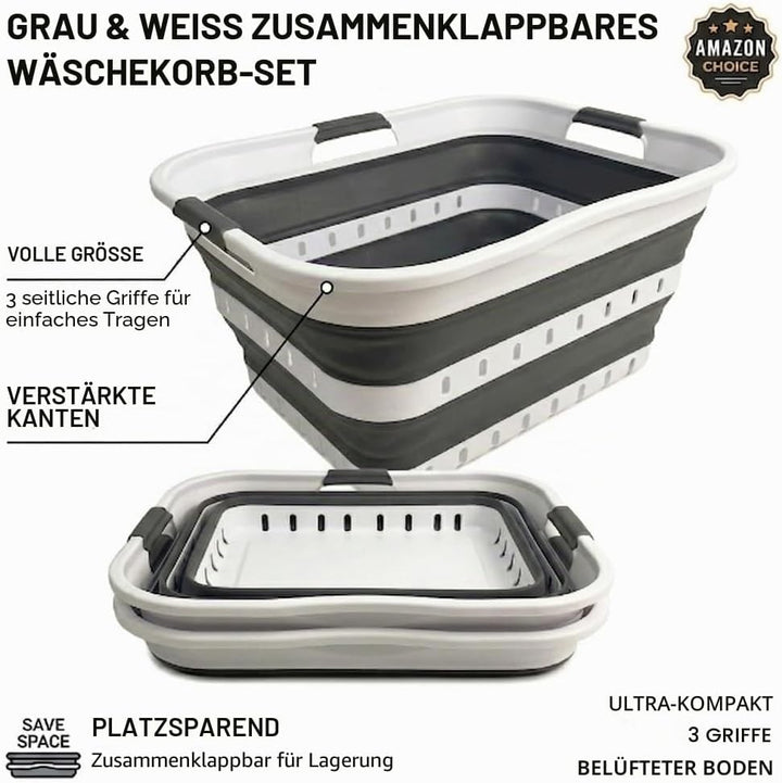 SAMMART 42L Zusammenklappbarer Wäschekorb aus Kunststoff – faltbarer Pop-Up-Aufbewahrungsbehälter/Or