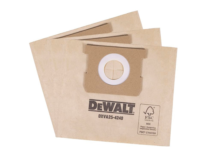 DEWALT DXVA25-4240 Staubbeutel für den DEWALT DXV15T Nass-/Trockensauger, einfache Befestigung für m