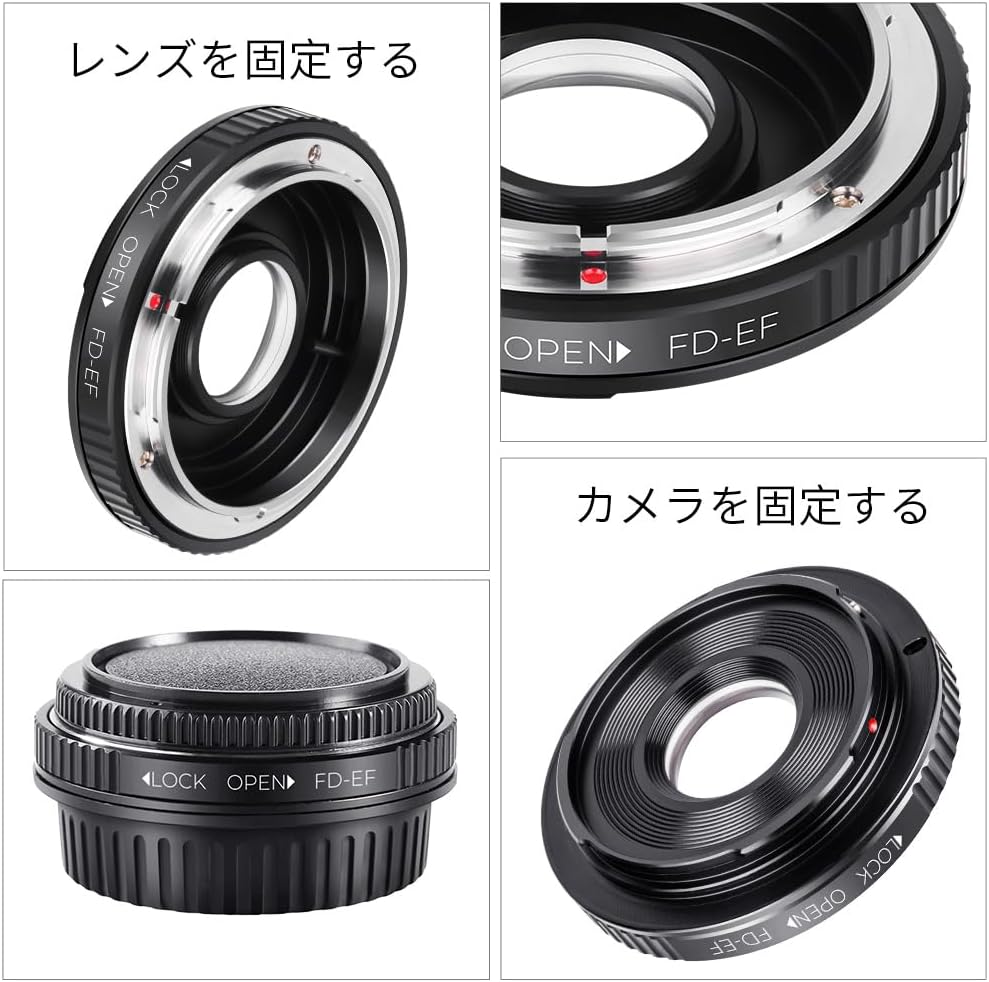 K&F Concept FD-EOS Objektivadapter Adapter Canon Objektiv Adapterring für Canon FD FL Objektiv an Ca