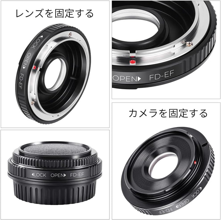 K&F Concept FD-EOS Objektivadapter Adapter Canon Objektiv Adapterring für Canon FD FL Objektiv an Ca