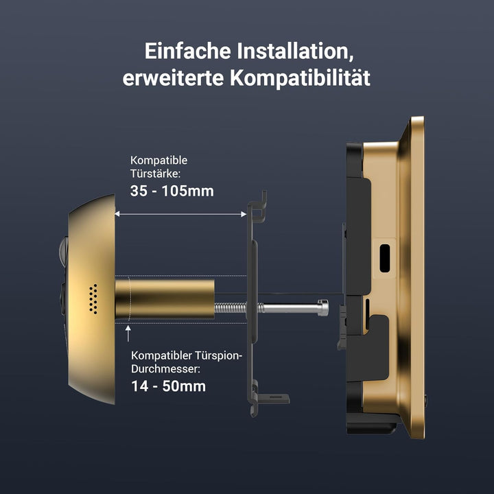 EZVIZ WLAN Türspion mit 5,5-Zoll-Farbbildschirm, 4K Kabellose Video Türklingel Kamera mit 155° Weitw