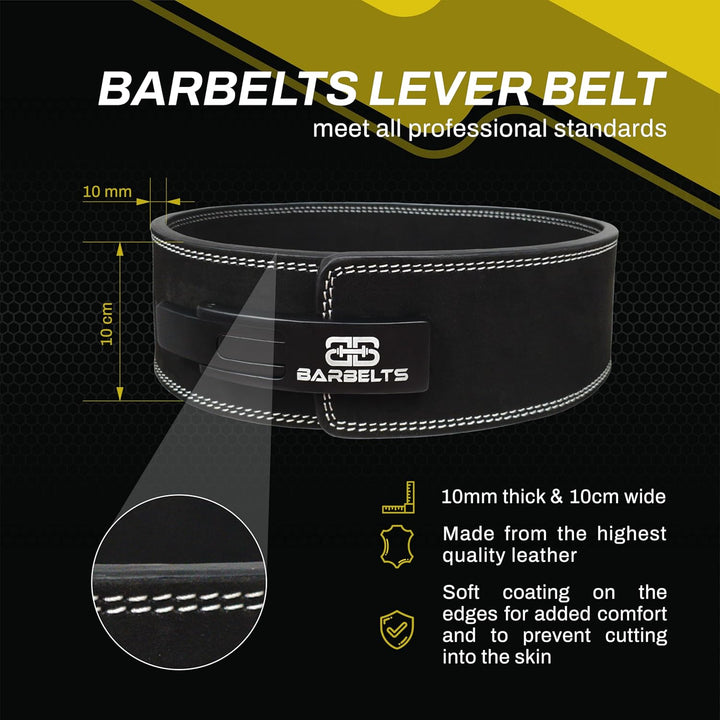 Lever Belt 10mm, Powerlift Gürtel, 100% Leder, Gewichtlifting Belt Strap, Gürtel für Krafttraining L