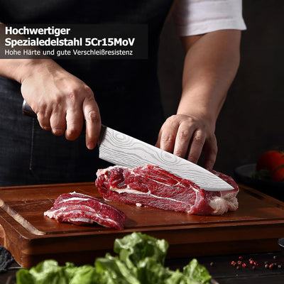 PAUDIN Kochmesser, Klingenlänge 20cm Profi Küchenmesser Messer Chefmesser Allzweckmesser aus hochwer