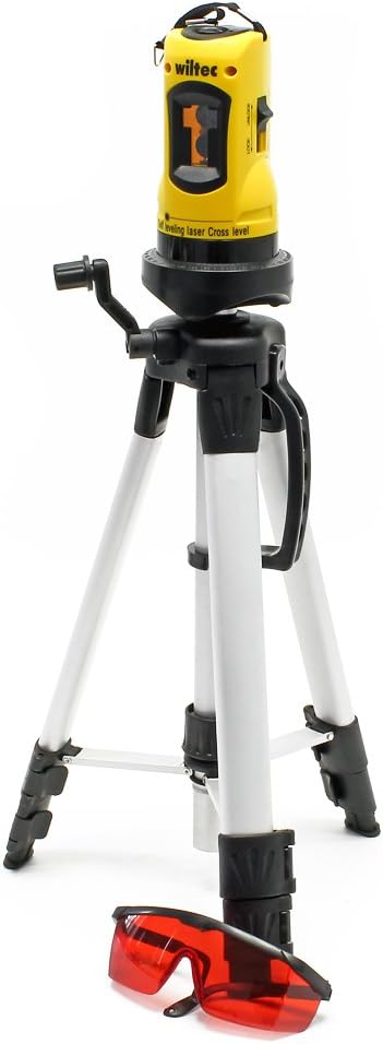 Wiltec Kreuzlinienlaser selbstnivellierend mit Stativ 1,2 m, ±0,5 mm/m genau, Rotationslaser zum Ver