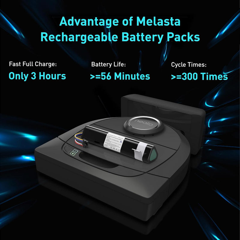 melasta Akku 14.4V 6500mAh für Neato Staubsauger, Lithium-Ionen Akku für NeatoBotvac D3 D4 D5 D6 D7