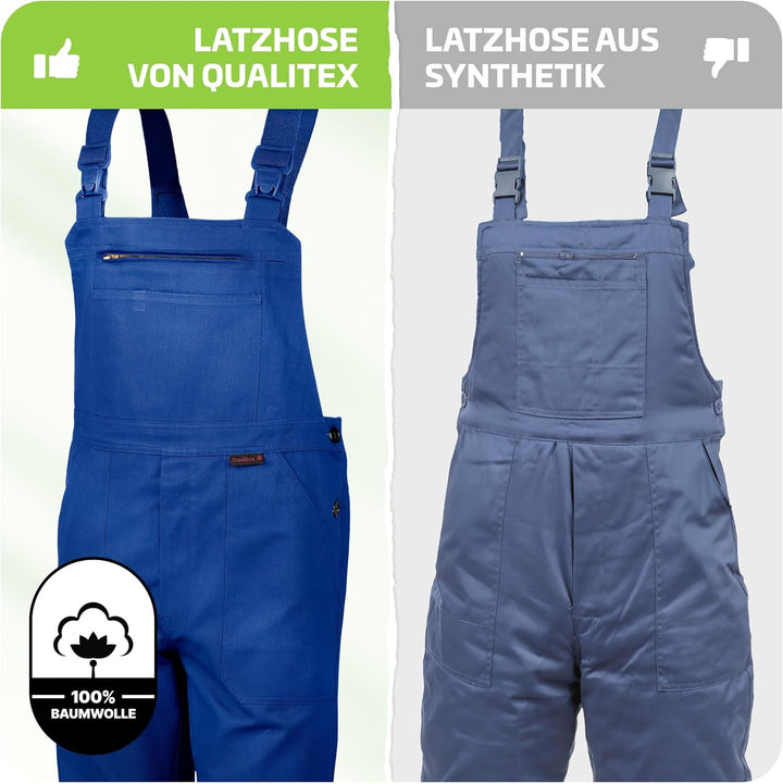 Qualitex Arbeits-Latzhose BW 270 42 Hydronblau, 42 Hydronblau