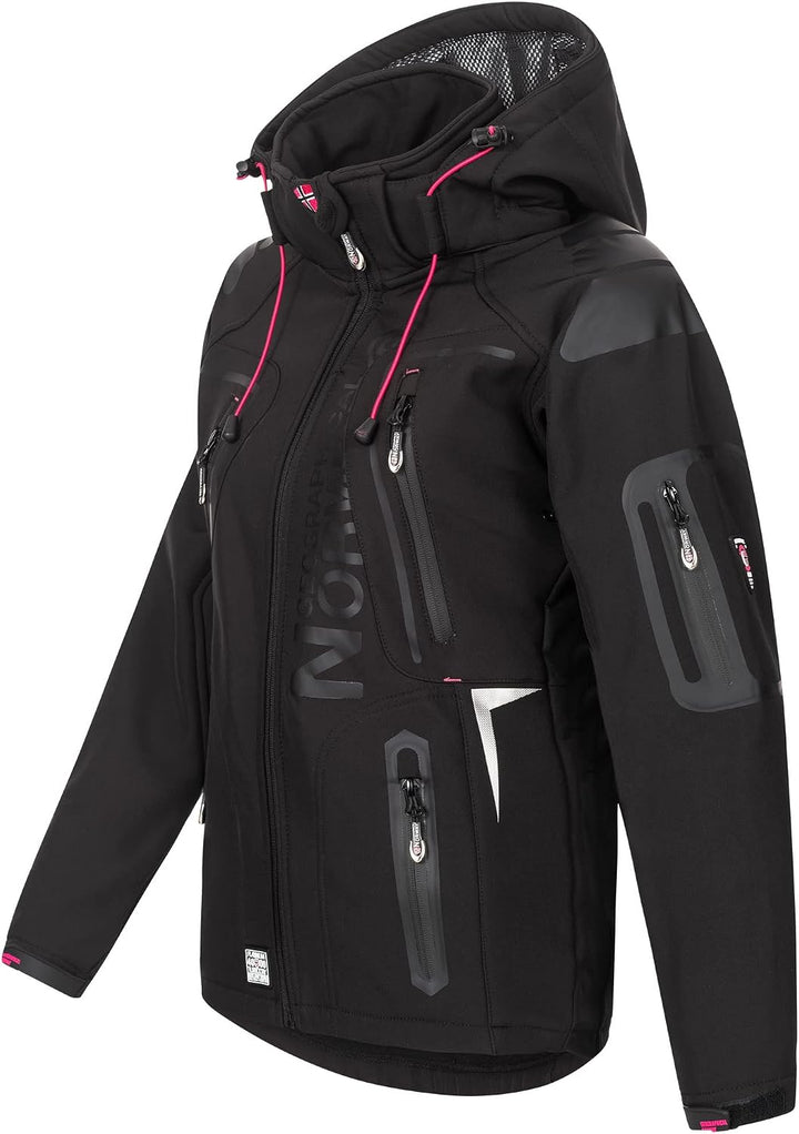 Geographical Norway Damen Softshell Funktions Outdoor Regen Jacke IMS Edition Sport wasserabweisend