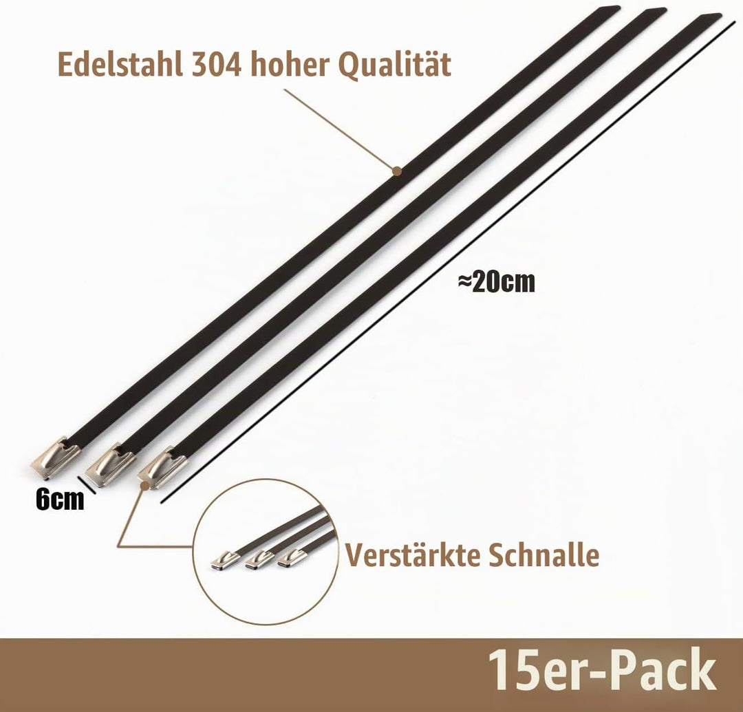ilauke Hitzeschutzband Auspuffband, 15M*5CM Hitzeschutzband Auspuff Gelb mit 15 Edelstahl Kabelbinde