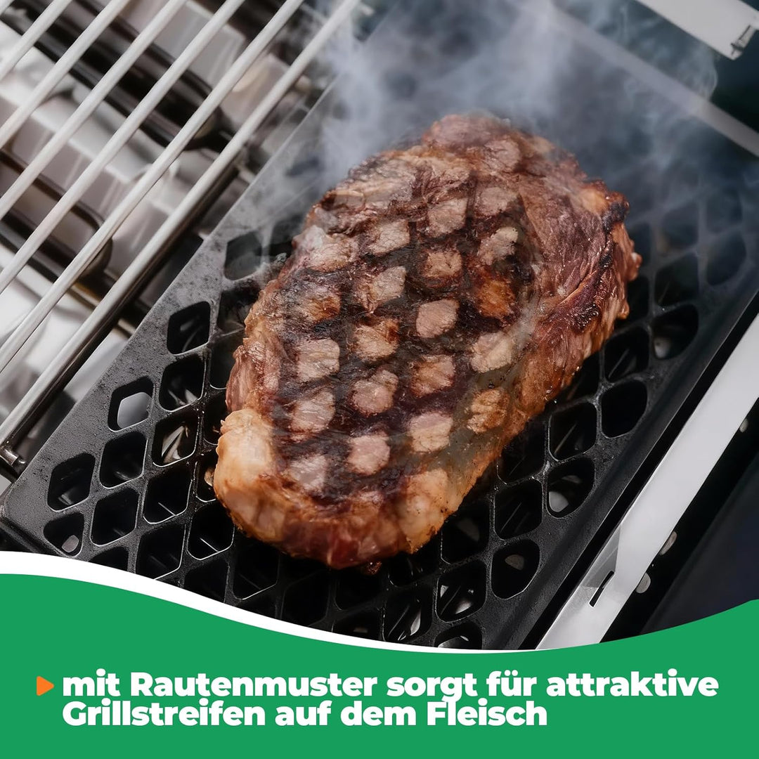 WELL GRILL Gusseisen Grillrost für Severin Elektrogrill Zubehör, Grill Rost Gussrost für Severin Sev