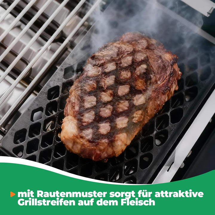 WELL GRILL Gusseisen Grillrost für Severin Elektrogrill Zubehör, Grill Rost Gussrost für Severin Sev