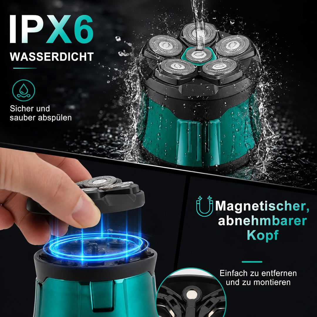 VGR 373 Glatzen Rasierer Herren Mit 6D-Schwimmwerkzeugkopf | Head Shaver Mit Reisesicherung, Kopfras