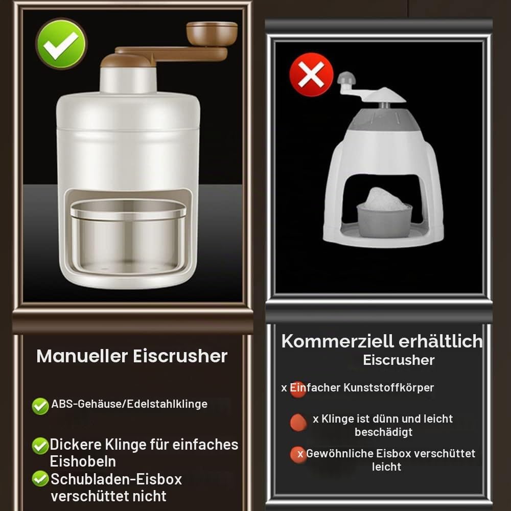 Manueller Eiszerkleinererer, tragbare Slushie Maschine und Schneekegelmaschine mit Eiswürfelform für