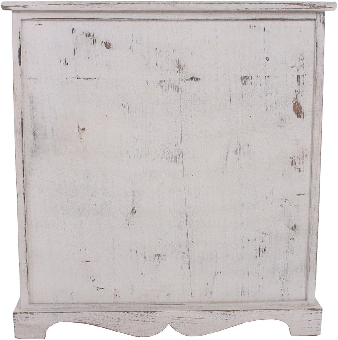 Mendler Kommode Schrank mit 3 Körben 63x60x30cm, Shabby-Look, Vintage - weiss