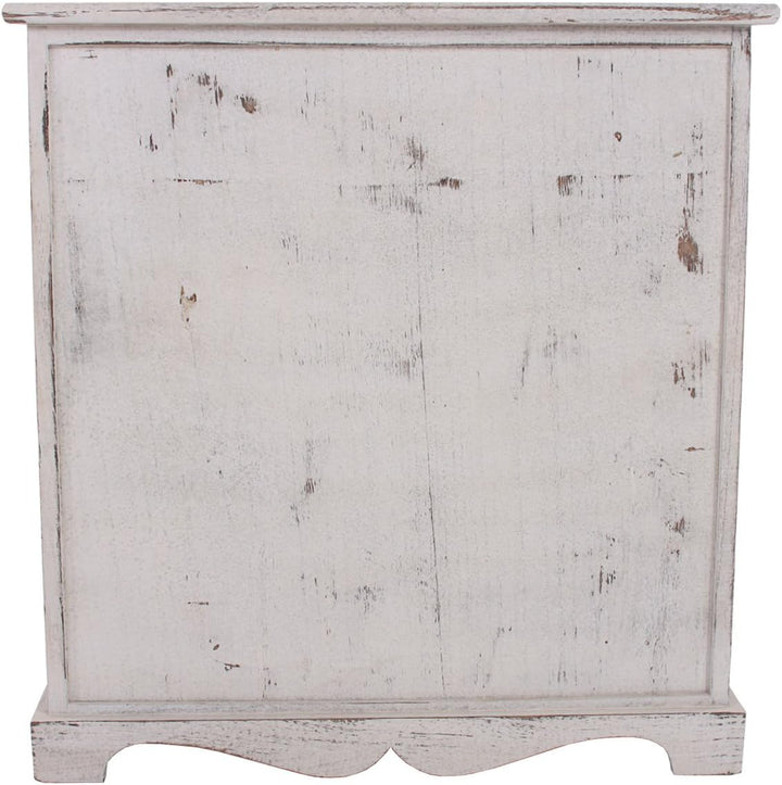 Mendler Kommode Schrank mit 3 Körben 63x60x30cm, Shabby-Look, Vintage - weiss