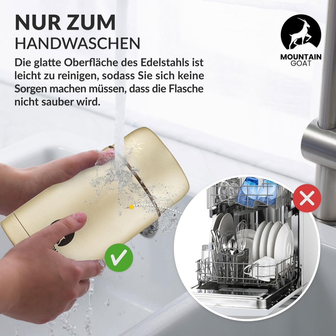 MOUNTAIN GOAT Thermobehälter für Essen 1L aus Edelstahl, Doppelwandig, Druckentlastungsventil, Isoli