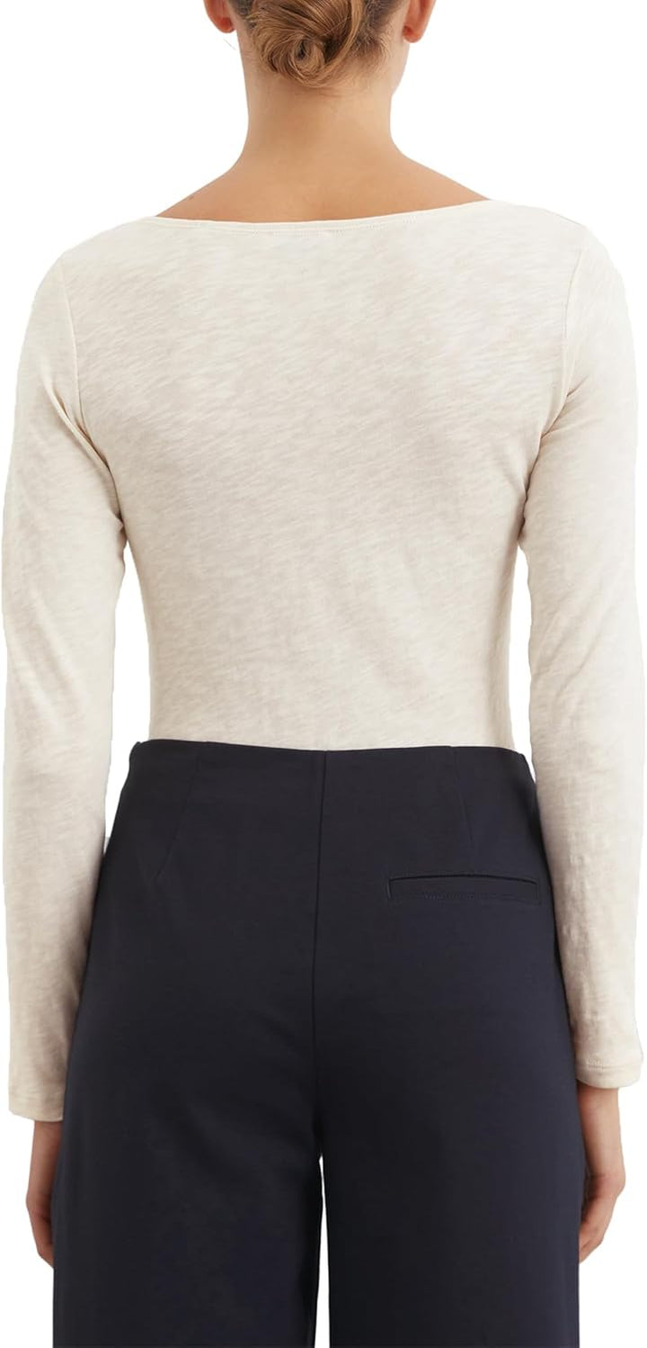 Marc O'Polo Damen Langarmshirt aus Bio-Baumwolle mit U-Boot-Ausschnitt XXL 165, XXL 165