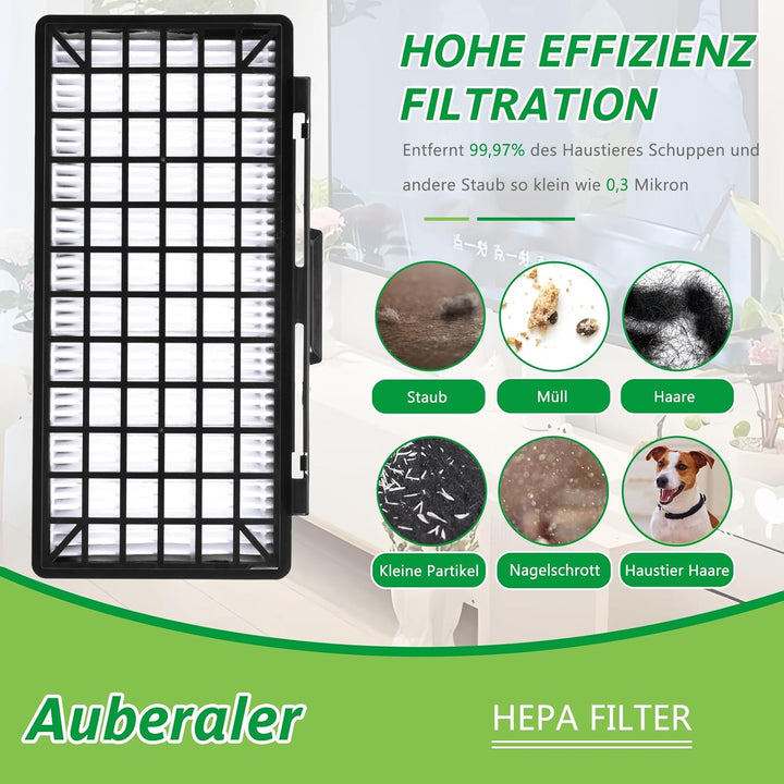 2x HEPA Filter + 2x Motorfilter Kompatibel mit Siemens Q5.0 VSQ5X1230 Extreme SilencePower Staubsaug