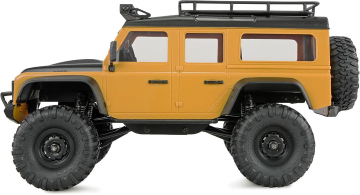 Amewi AMXRock Mini-D90 Scale Crawler 4WD 1:16 RTR gelb inkl. Fernsteuerung, Akku, Ladekabel