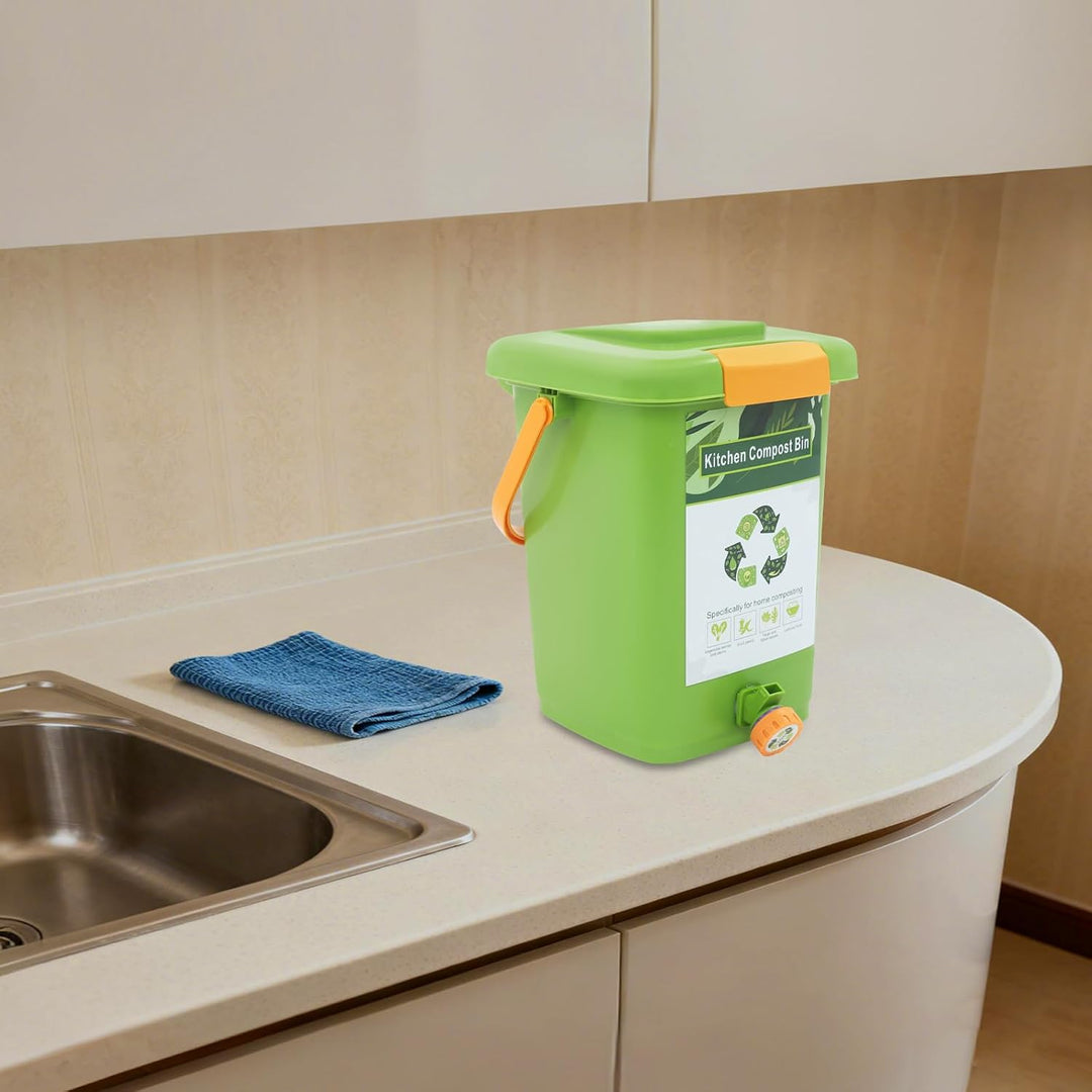Kompostbehälter 10 L Mit Hahn Und Filter, Geruchsdicht Für Küche &amp; Balkon
