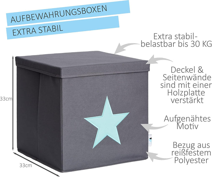 LOVE IT STORE IT Aufbewahrungsbox mit Deckel - Kallax Einsatz aus Stoff - Verstärkt mit Holz, belast