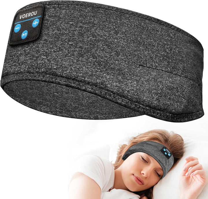 Voerou Schlafkopfhörer, Bluetooth-Kopfband, Schlafkopfhörer mit ultradünnen Lautsprechern für Seiten