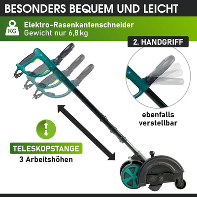 BRAST Rasenkantenschneider 1200Watt einstellbare Kantenführung elektrischer Rasentrimmer Elektro Gra