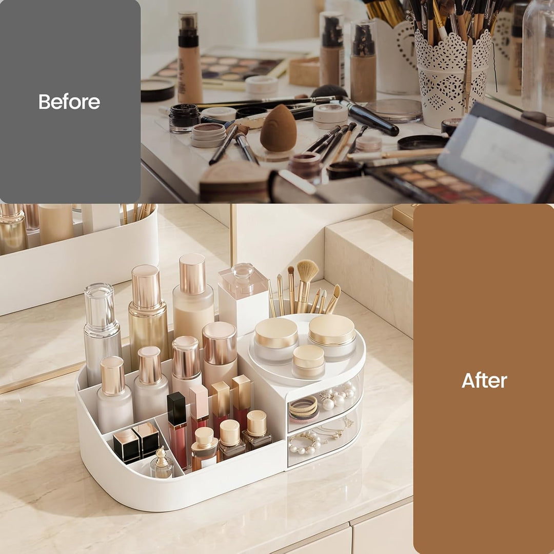 Make Up Kosmetik Organizer mit Schubladen - Multifunktionale Schminktisch Organizer für Badezimmer u