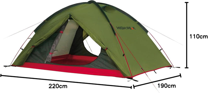 High Peak Woodpecker 3 LW Zelt Oliv/rot 2022 Camping-Zelt