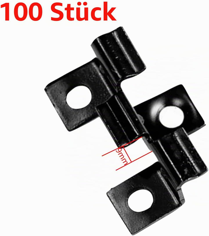 100 Stück WPC Clips Edelstahl, Terrassenclips Clips Klammer WPC Dielen Befestigungsclips (9mm), 9mm