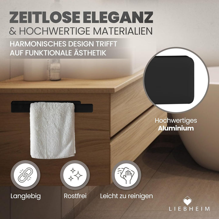 LIEBHEIM Handtuchhalter ohne Bohren - 3M Montage Klebeband & extra grosse Klebefläche - Handtuchstan