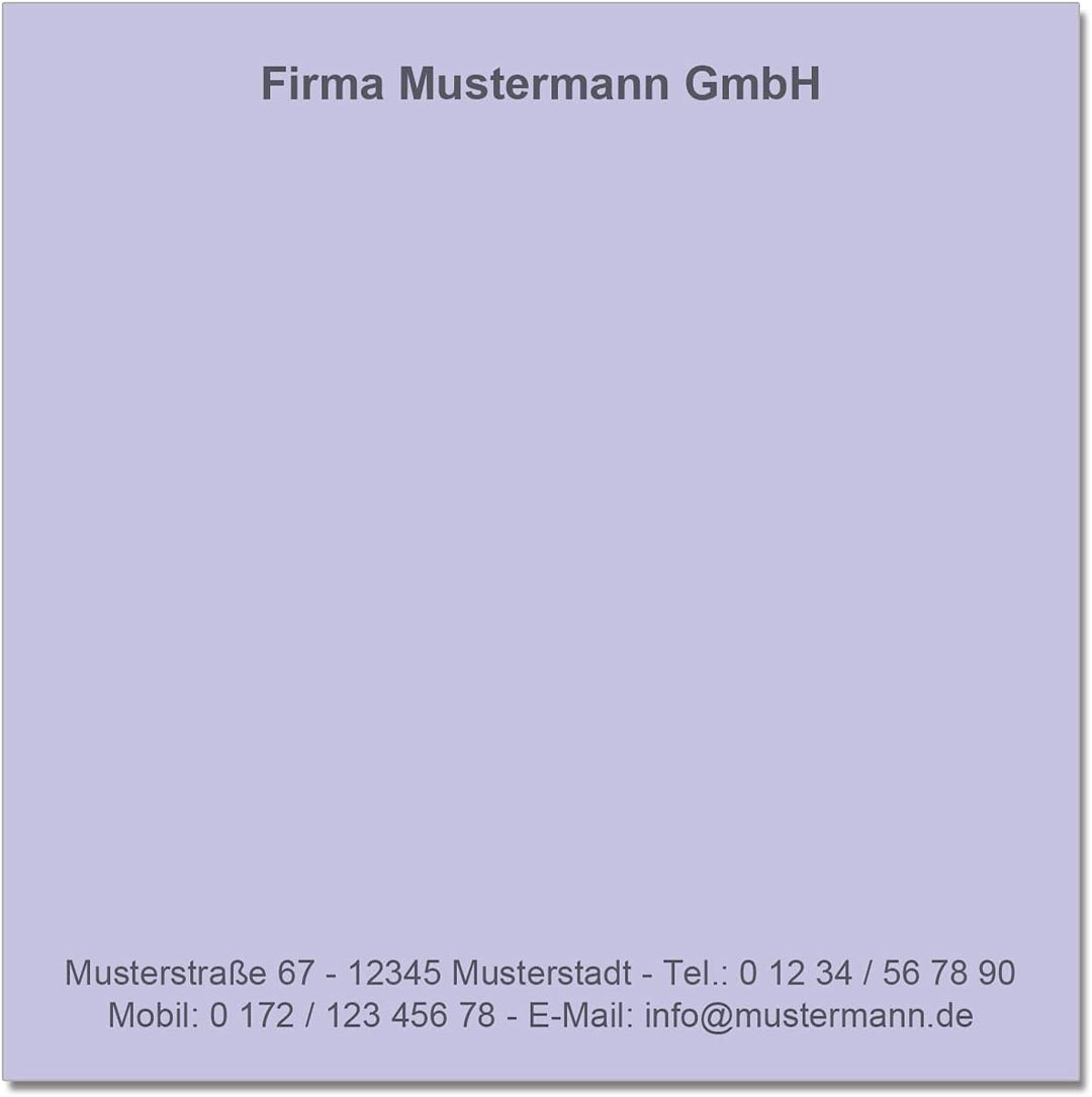 500 Notizzettel personalisiert in praktischer Zettelbox mit Stiftehalter 10 x 10 cm (violett), viole
