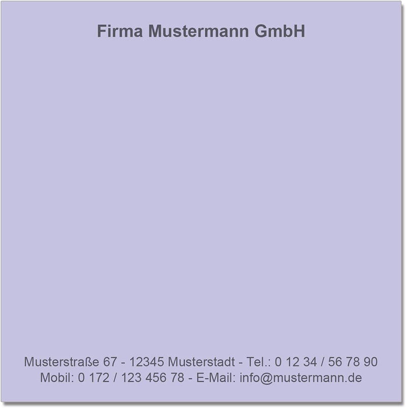 500 Notizzettel personalisiert in praktischer Zettelbox mit Stiftehalter 10 x 10 cm (violett), viole