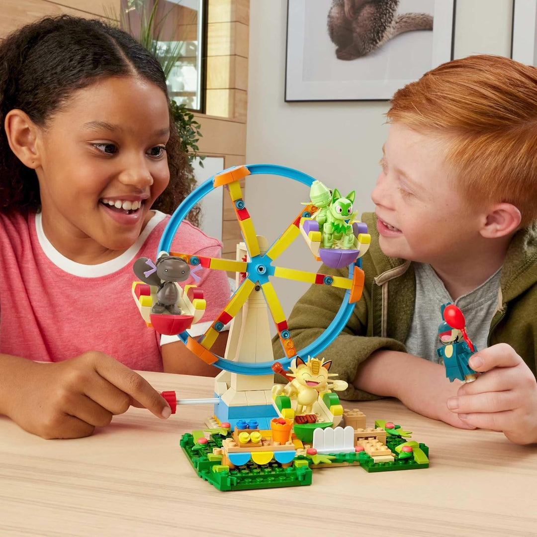 MEGA Pokémon Actionfigur Bauspielzeug, Spass auf dem Riesenrad mit 393 Teilen und beweglichem Felori