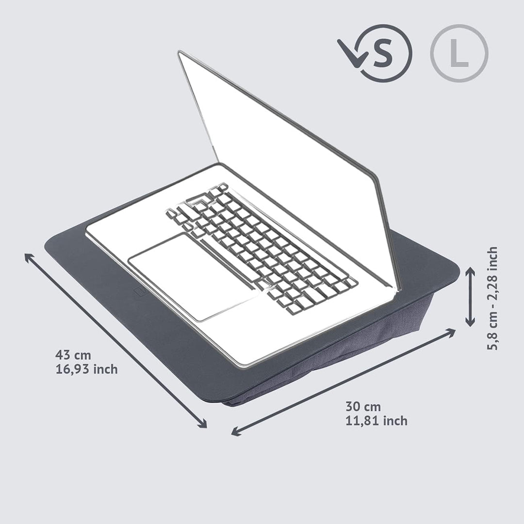 Tucano Comodo Lapdesk Laptop-Arbeitskissen mit Rutschfester Unterlage S Blau-grau, S Blau-grau