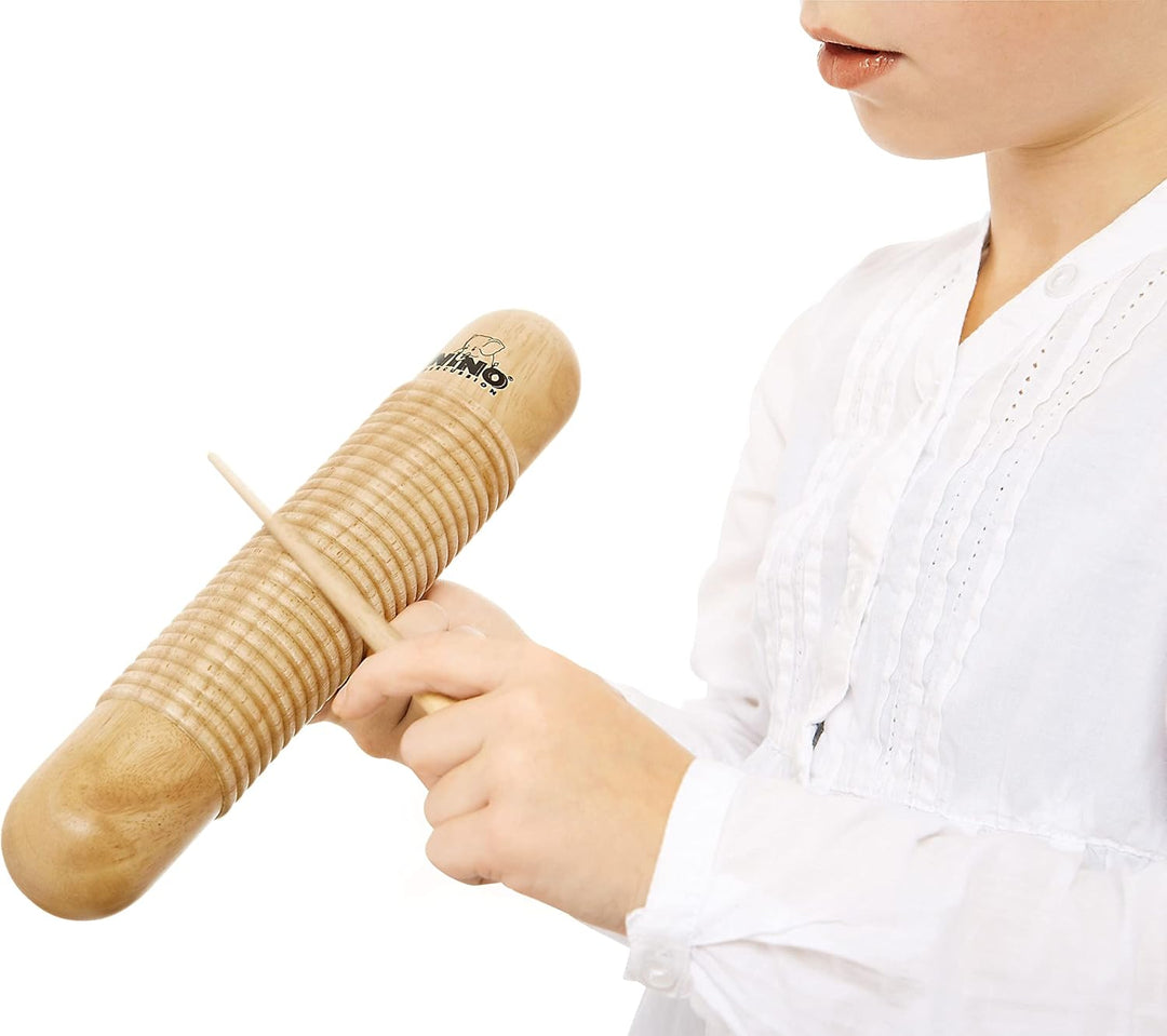 Nino Percussion Wood Güiro Instrument - Musikinstrument für Kinder ab 5 Jahren - Siam Eiche, Natur (