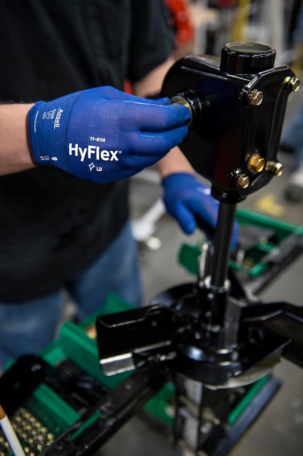 Ansell HyFlex 11-818 Arbeitshandschuhe, Industrie und Mechaniker-Handschuh, Verbesserter Griff- und