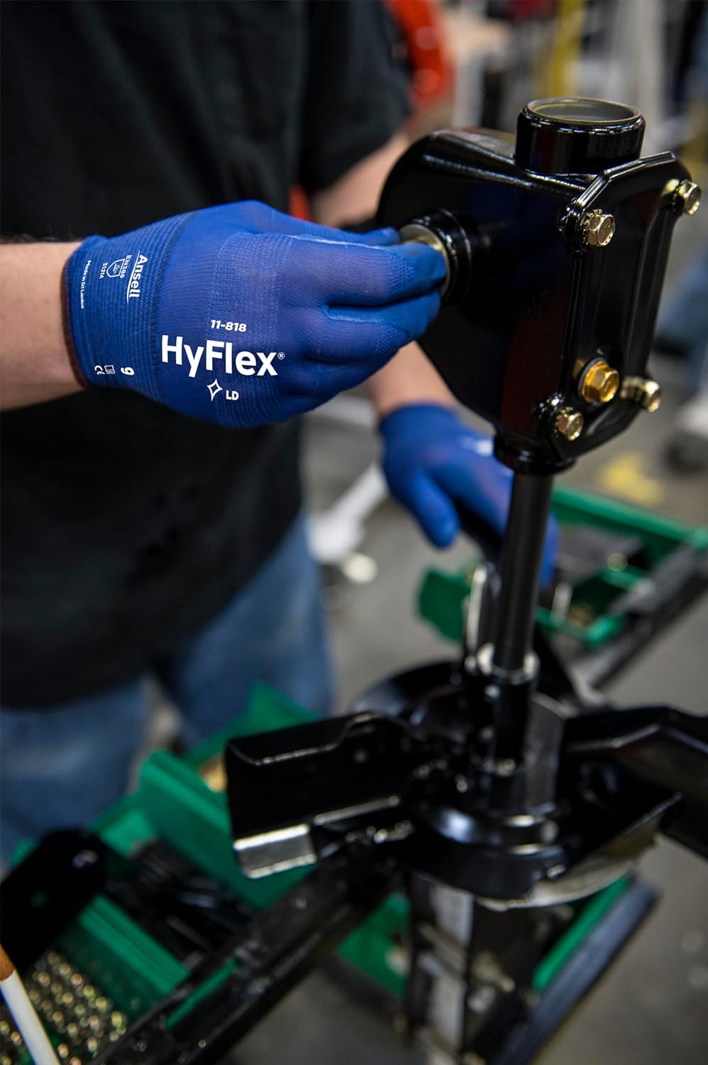 Ansell HyFlex 11-818 Arbeitshandschuhe, Industrie und Mechaniker-Handschuh, Verbesserter Griff- und