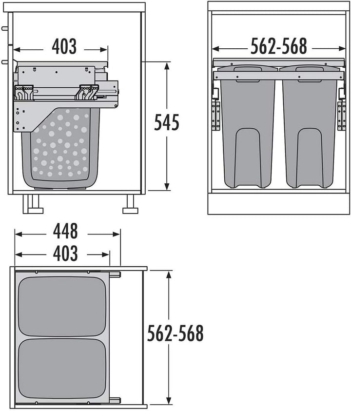 Hailo Laundry Carrier Küchen-Abfalleimer, Weiss, One Size