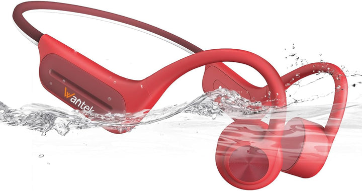 Wantek Open Ear Knochenschall Kopfhörer Bluetooth 5.3, Kabellos IP68 Wasserdicht mit Lange Akkulaufz