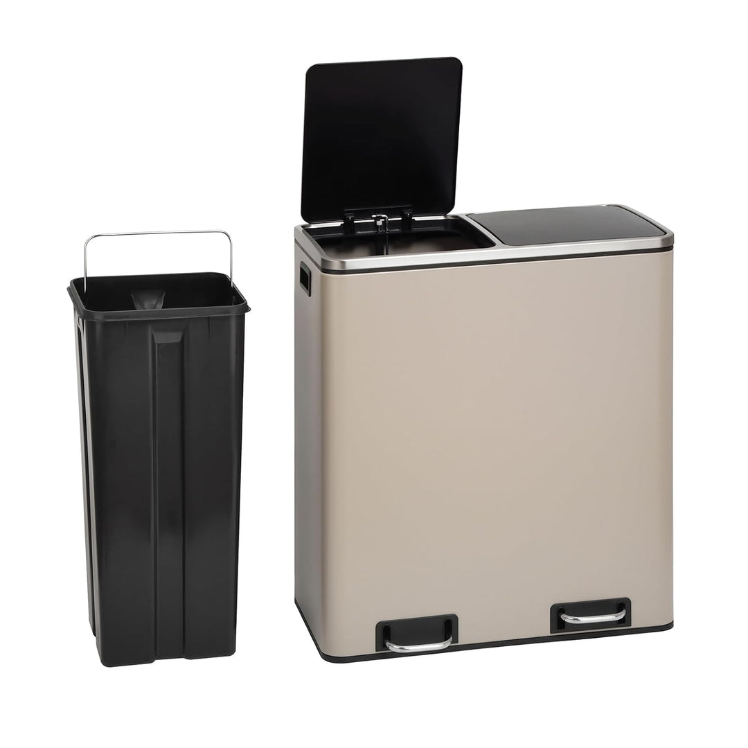 SVITA TM2X30 Treteimer 60 Liter Abfalleimer Mülleimer Design Mülltrennung Papierkorb Küchen-Ordnung