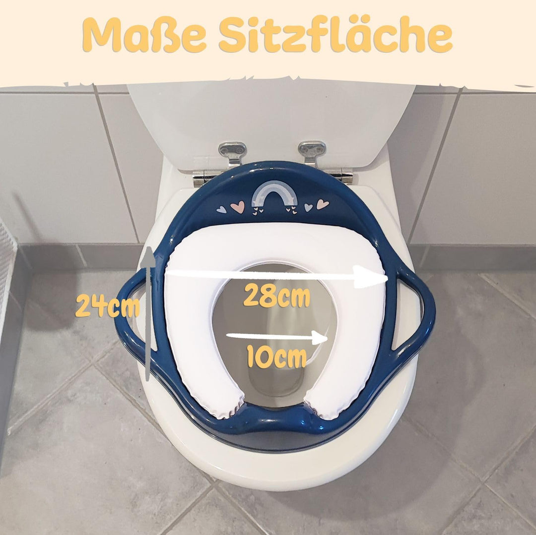 Kinder Toilettensitz mit Sitzpolsterung und Griffen! Toilettenaufsatz für Kinder ab 2 Jahre mit Anti