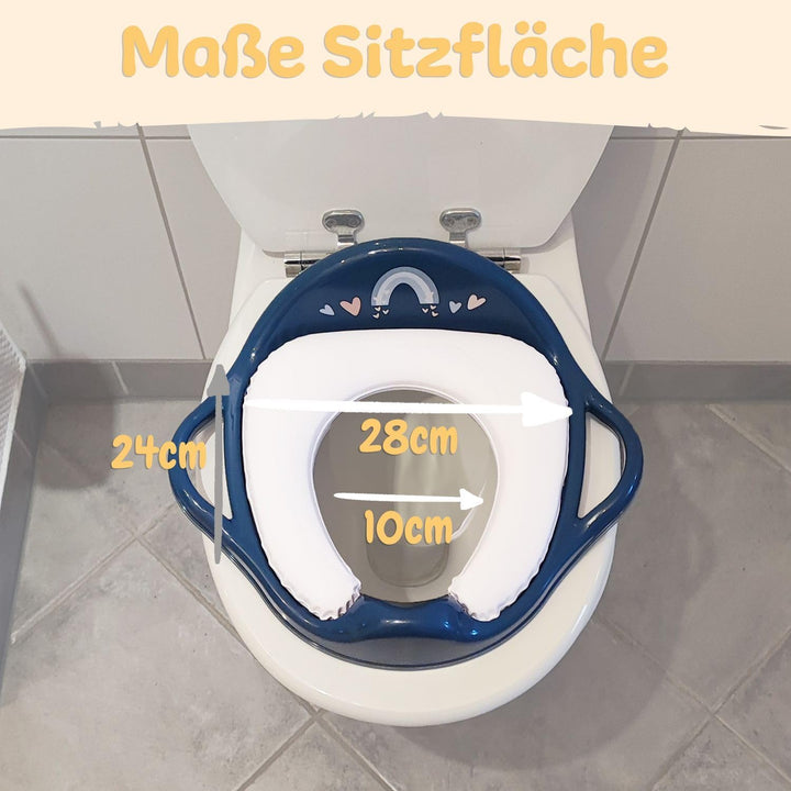 Kinder Toilettensitz mit Sitzpolsterung und Griffen! Toilettenaufsatz für Kinder ab 2 Jahre mit Anti