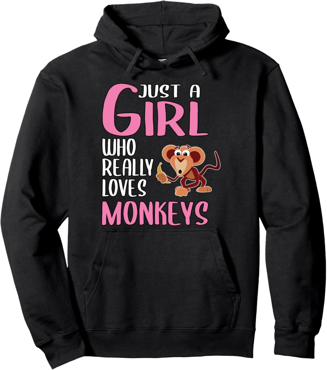 Damen Just A Girl Affen Geschenk Affen Pullover Hoodie