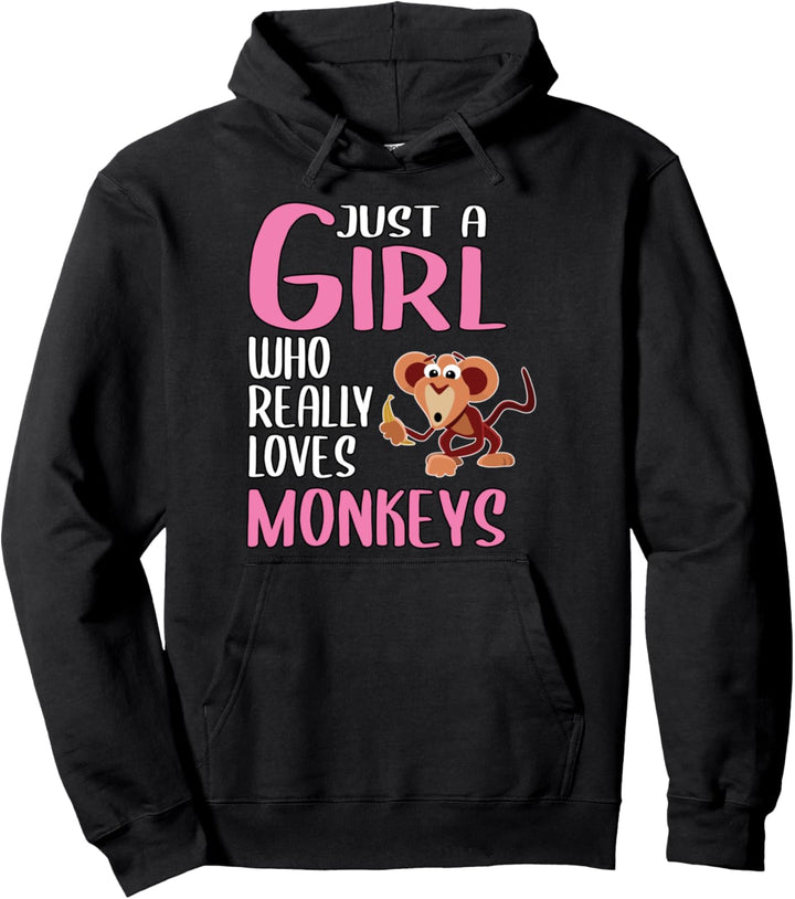 Damen Just A Girl Affen Geschenk Affen Pullover Hoodie