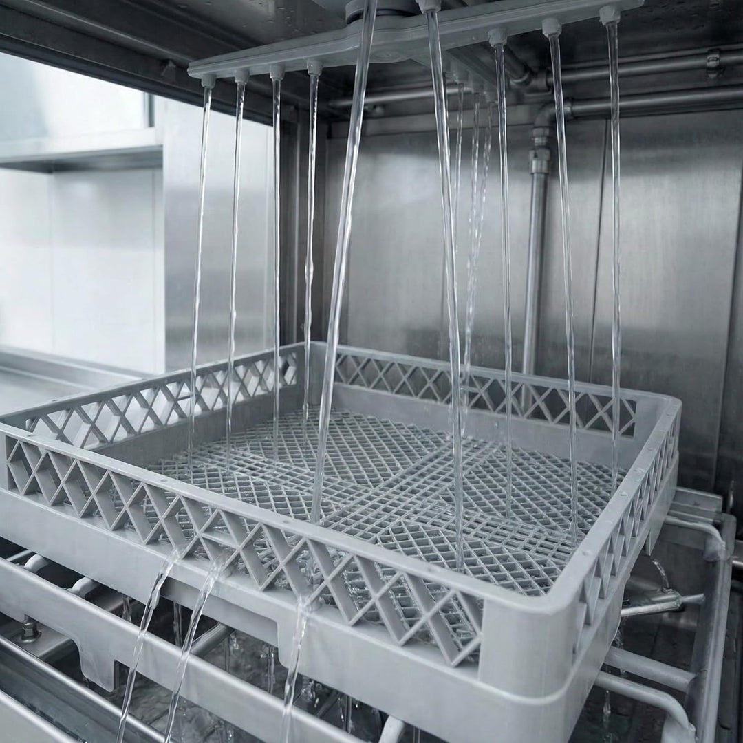 2+1 Set Spülkorb 50x50 für Gastro Spülmaschine – 2x Tellerspülkorb + 1x Besteckspülkorb (Durchfallsc