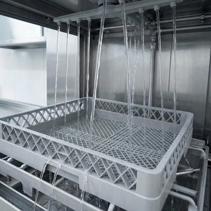 2+1 Set Spülkorb 50x50 für Gastro Spülmaschine – 2x Tellerspülkorb + 1x Besteckspülkorb (Durchfallsc