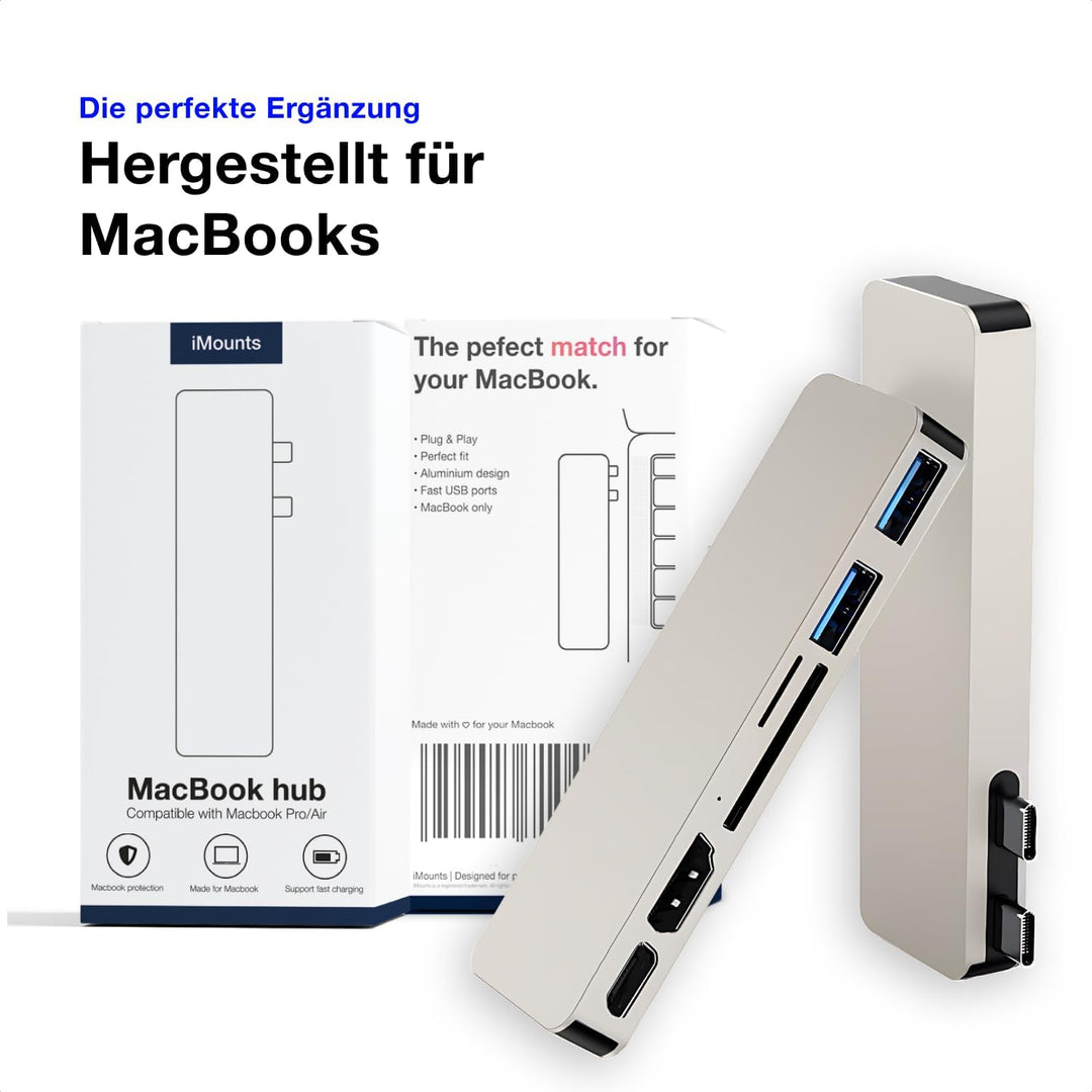 USB C hub MacBook Air Polarstern - HDMI, Thunderbolt, USB3.0, SD-Kartenleser für MacBook Air M2/M3/M