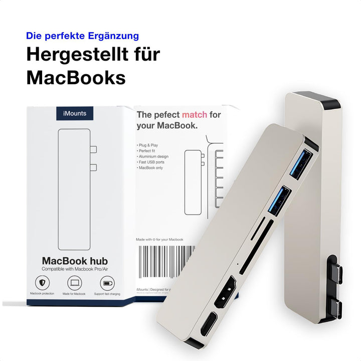 USB C hub MacBook Air Polarstern - HDMI, Thunderbolt, USB3.0, SD-Kartenleser für MacBook Air M2/M3/M