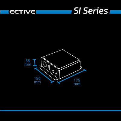 ECTIVE Reiner Sinsus Wechselrichter SI3-300W, 12V auf 230V, USB, Überlastschutz, Überhitzungsschutz,