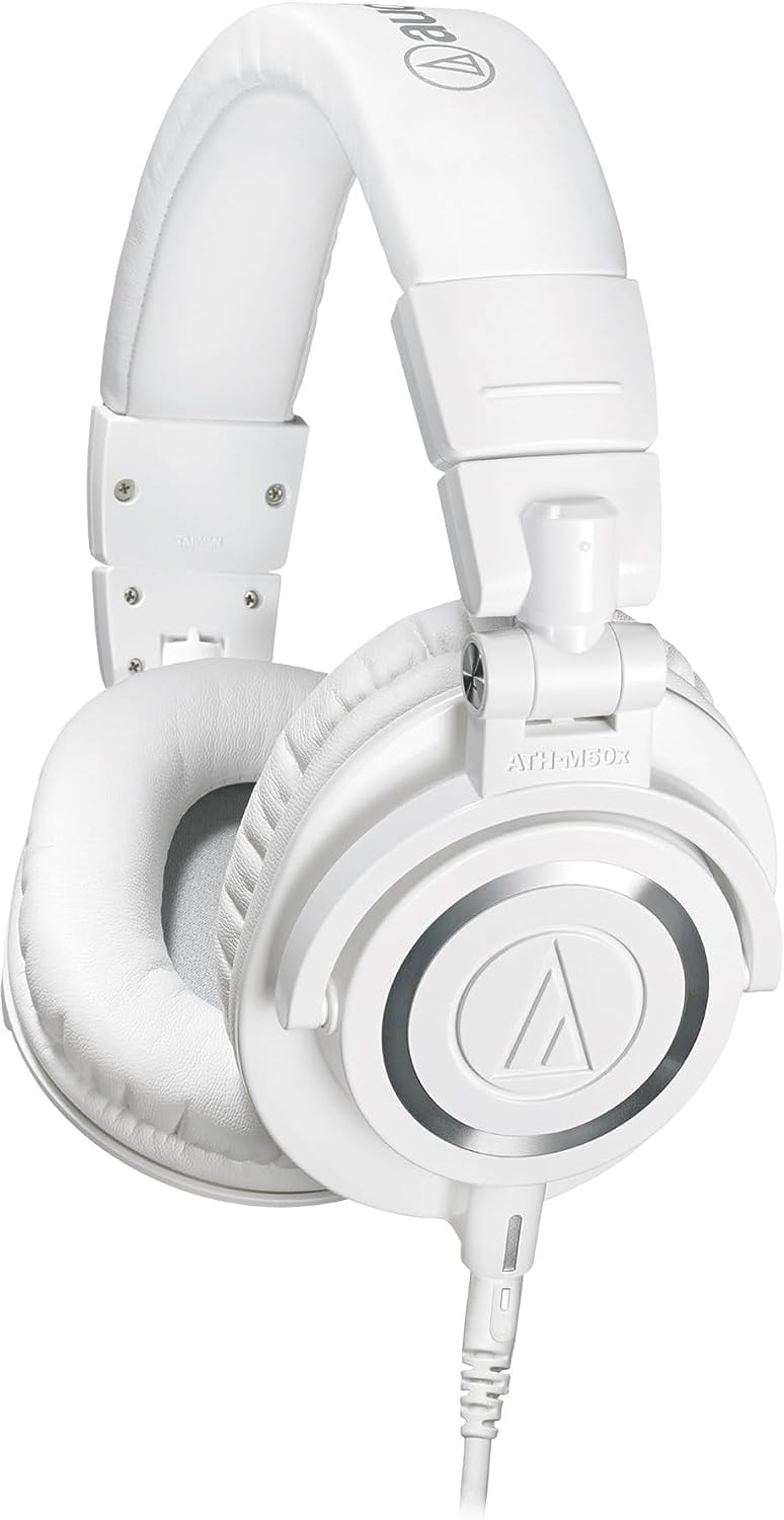 Audio-Technica M50xWH Professioneller Monitorkopfhörer Weiss White Wired, White Wired